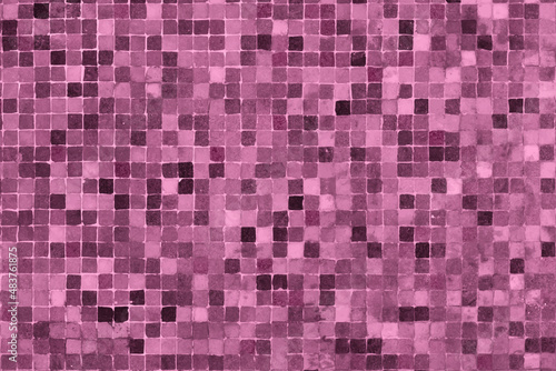 Pink mosaic tile floor plan artwork