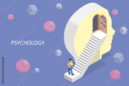 3D Isometric Flat Vector Conceptual Illustration of Psychology, Mental Health Diagnostic