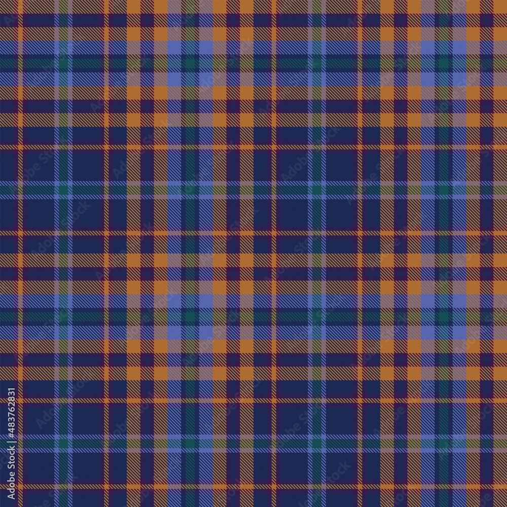 Fototapeta premium Blue Ombre Plaid textured Seamless Pattern