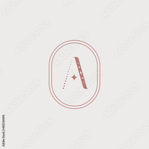 Letter "A" vector symbol. Logo, emblem, part of corporate identity. Astrology, magic, psychology, jewelry.