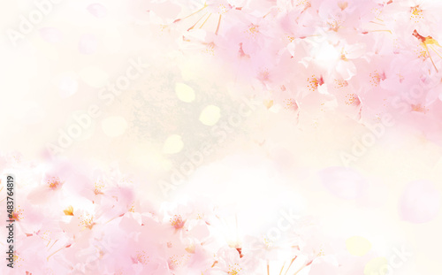 saku桜の背景イラスト　和柄 © ヨーグル