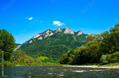 Obraz na płótnie zamek, tama, zalew, Dunajec, spływ, Pieniny, Tatry, Karpaty , Polska, Trzy korony w salonie