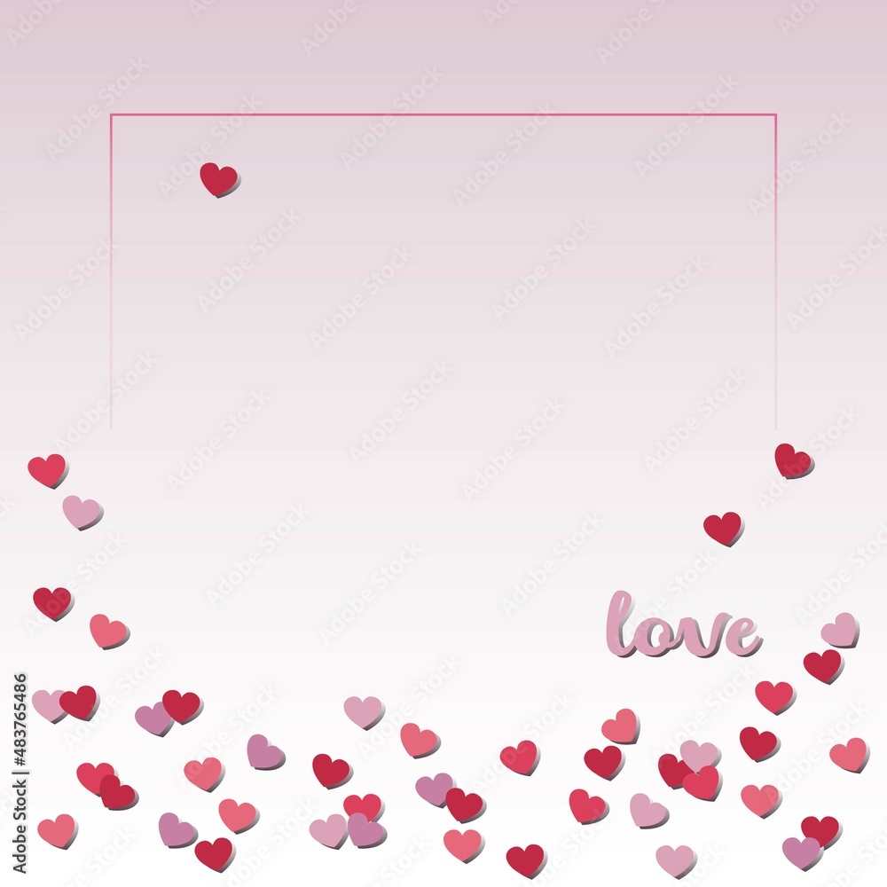 Valentine's card or background for a post with hearts with space for your text