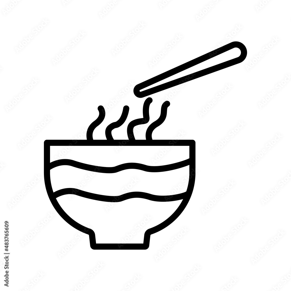 Sup Noodles line icon. simple design editable. Design template vector Sup Noodles line icon. simple design editable. Design template vector