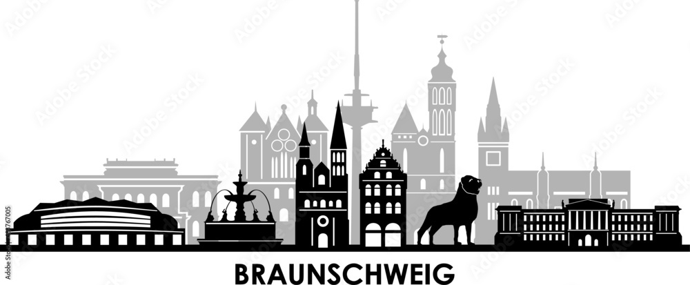 BRAUNSCHWEIG Niedersachsen Deutschland City Skyline Vector