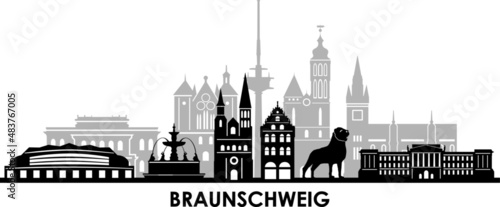 Obraz na płótnie BRAUNSCHWEIG Niedersachsen Deutschland City Skyline Vector
w salonie