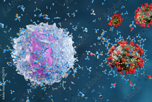 Leukocyte, white blood cells inside a human vein. . 3d render.