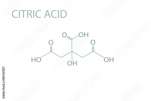 Citric acid  molecular skeletal chemical formula.	
