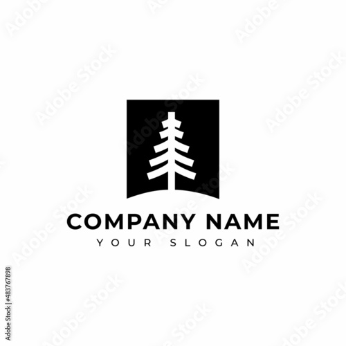 Pine tree logo vector design template