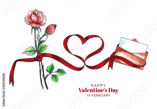 Beautiful valentines day card celebration background photo