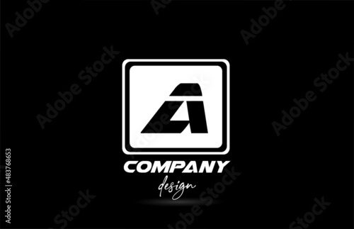 Free Download square A alphabet icon letter logo with black and white design. Creative template for company and business - GFXLoad