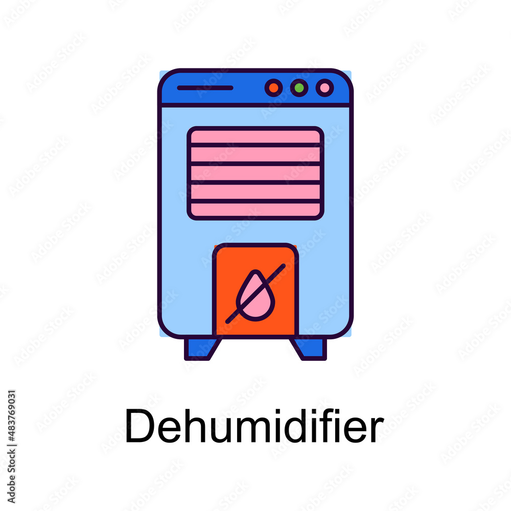 Dehumidifier vector Filled Outline Icon Design illustration. Home Improvements Symbol on White background EPS 10 File