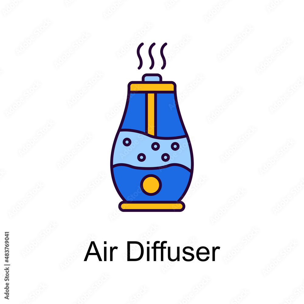 Obraz premium Air Diffuser vector Filled Outline Icon Design illustration. Home Improvements Symbol on White background EPS 10 File