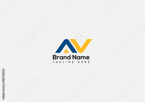 Abstract AV letter modern initial lettermarks logo design	