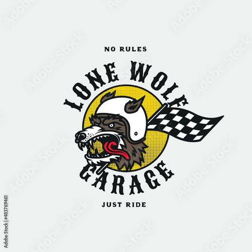 Handmade Vector Vintage Lone Club Motorcycle Garage Logo Badge