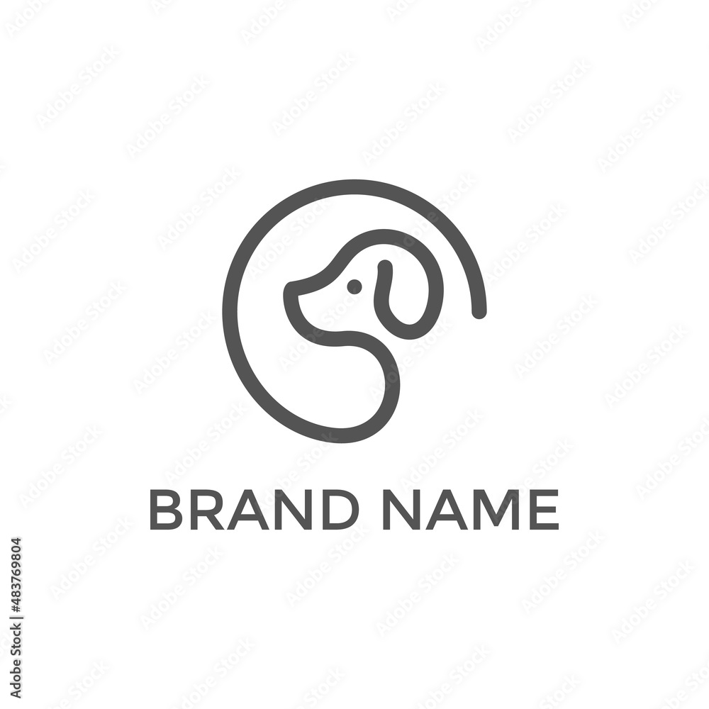 Fototapeta premium dog line logo deisgn vector