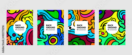 Vector Colorful Abstract Doodle Background for Banner, poster, website, social media story, and pattern