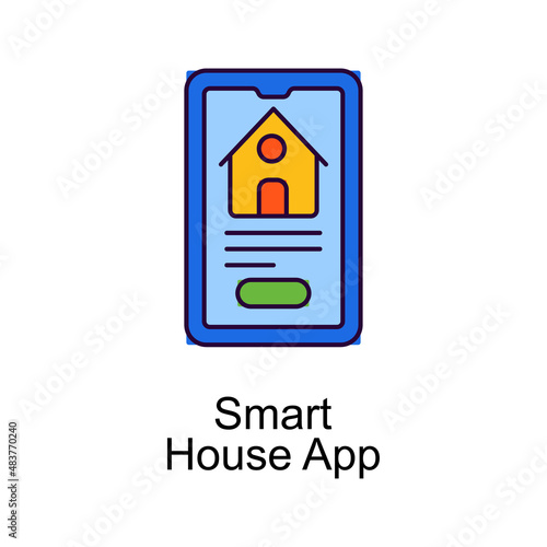 Smart House App vector Flat Icon Design illustration. Home Improvements Symbol on White background EPS 10 File