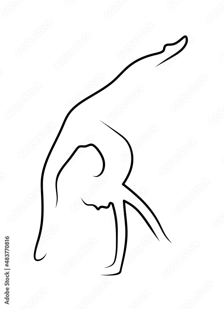 Gymnast logo. Gymnast isolated illustration. Minimalistic illustration ...