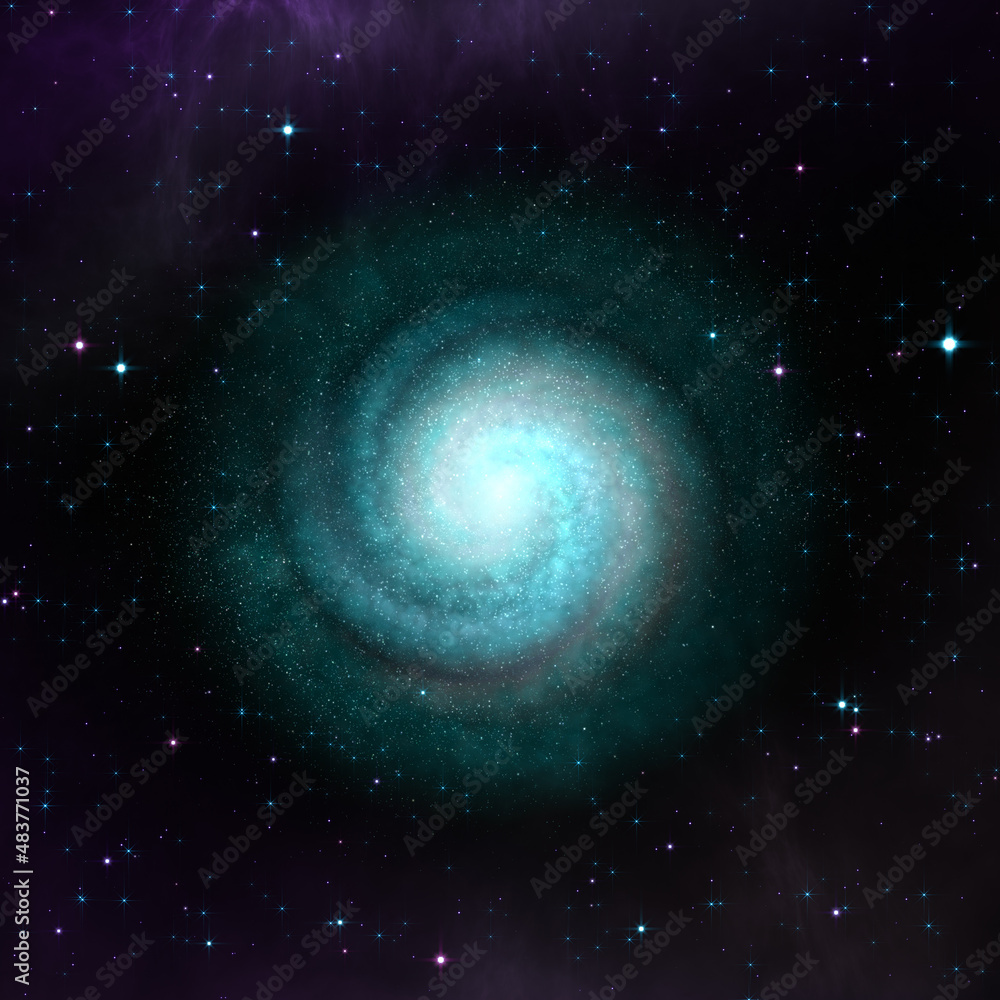 An incredibly beautiful spiral galaxy in deep space.
