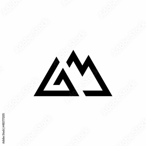 Initial letter GM Adventure Mountain Logo Design