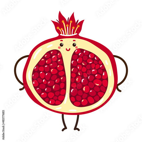Adorable cartoon character pomegranate princess 