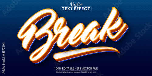 Break text effect, minimalistic and sport editable text style