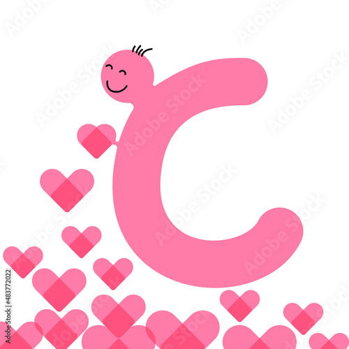 Wallpaper Mural Abstract geometric human with love hearts. Love, Valentine's Day card. Sketch vector illustration Torontodigital.ca