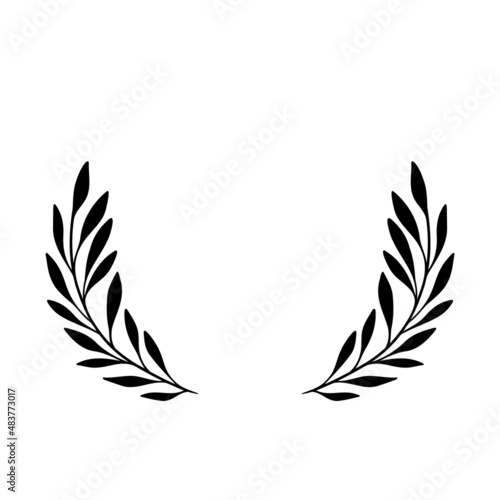 Floral frame. Hand drawn leaves branch vector. Botanical border. 