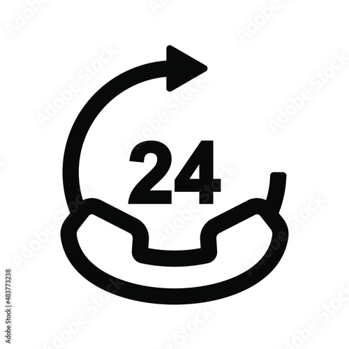 24 hours service icon. availability sign. vector illustration