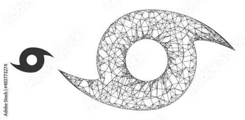 Vector network storm whirlpool icon. Crossed frame 2d network abstract symbol based on storm whirlpool icon, is made with crossed lines.