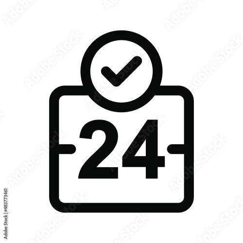 24 hours service icon. availability sign. vector illustration