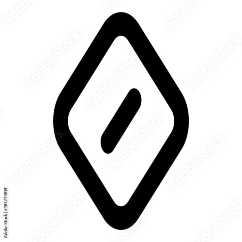 Rhombus Flat Icon Isolated On White Background