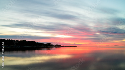 Sunset by the sea.