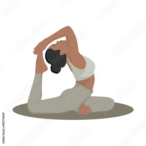 Girl in yoga pose with closed eyes