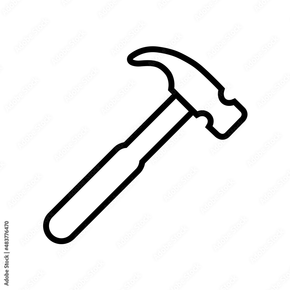 Hammer line icon, vector outline logo isolated on white background Hammer line icon, vector outline logo isolated on white background