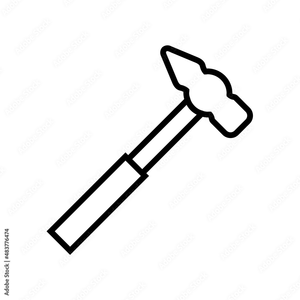 Hammer line icon, vector outline logo isolated on white background Hammer line icon, vector outline logo isolated on white background