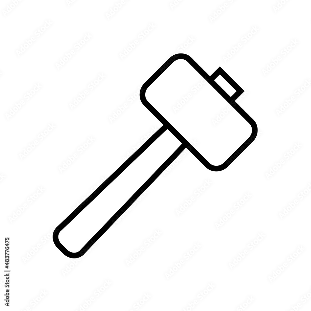 Hammer line icon, vector outline logo isolated on white background Hammer line icon, vector outline logo isolated on white background
