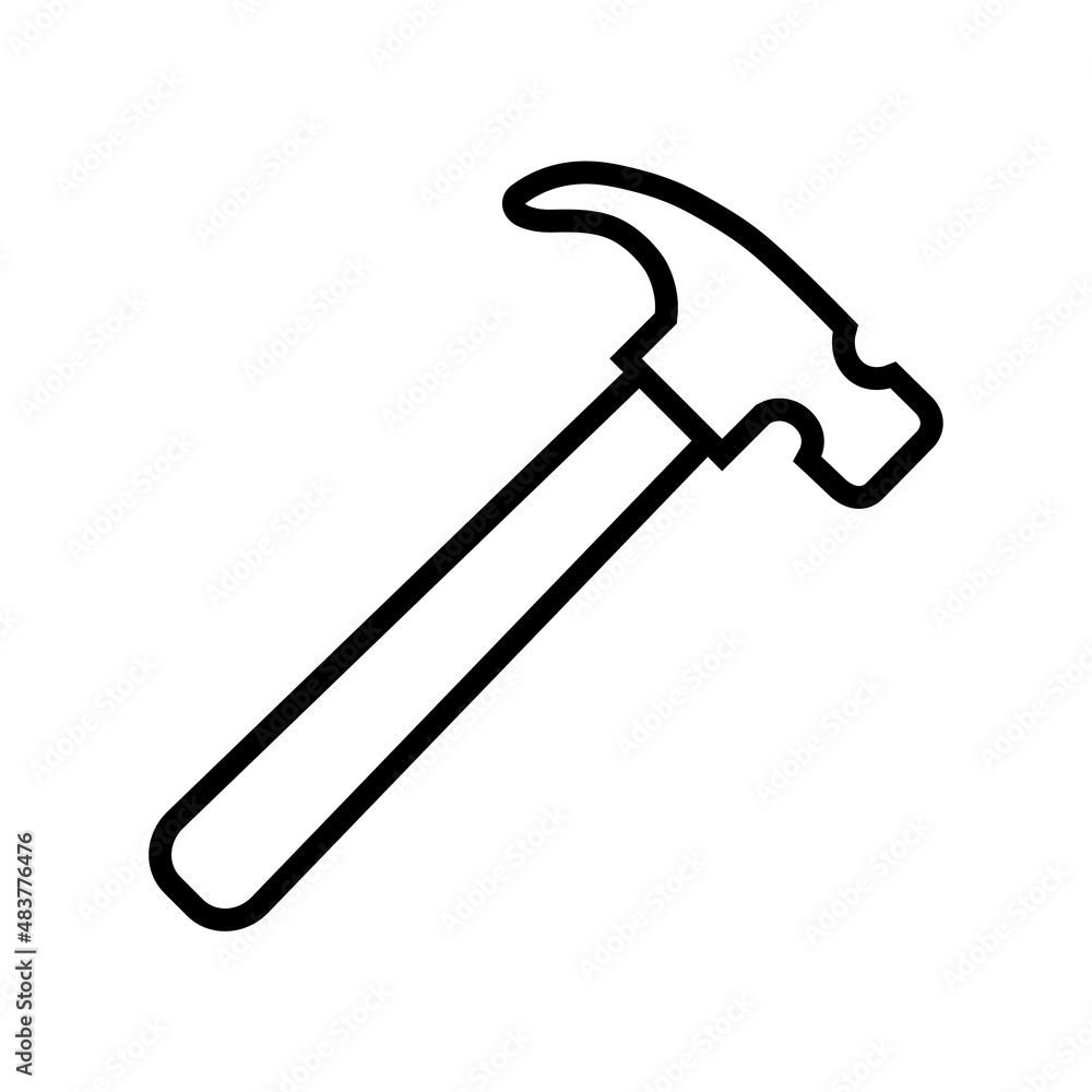 Hammer line icon, vector outline logo isolated on white background Hammer line icon, vector outline logo isolated on white background