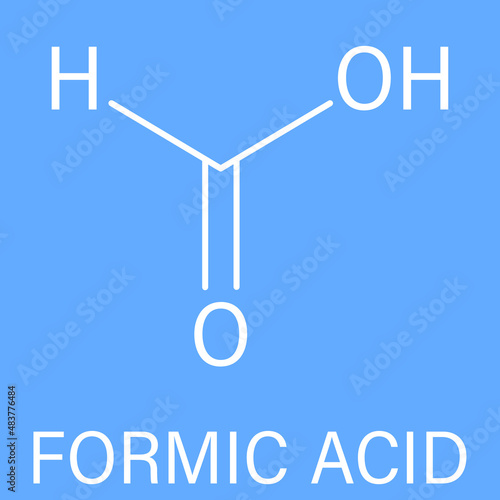Formic acid molecule. Present in ant venom and in stinging nettle. Skeletal formula.