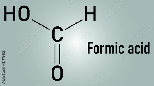 Formic acid molecule. Present in ant venom and in stinging nettle. Skeletal formula.