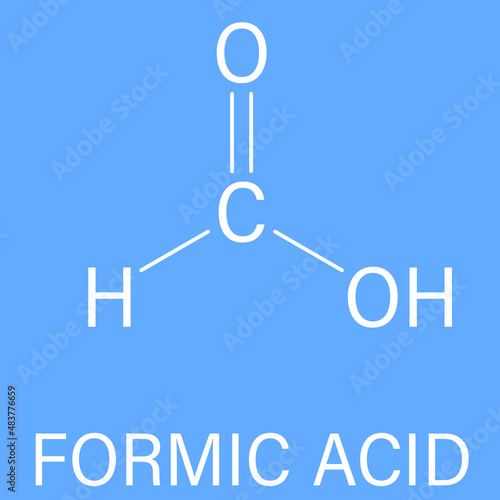 Formic acid molecule. Present in ant venom and in stinging nettle. Skeletal formula.