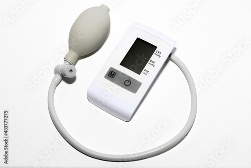 digital blood pressure monitor. isolation on white.