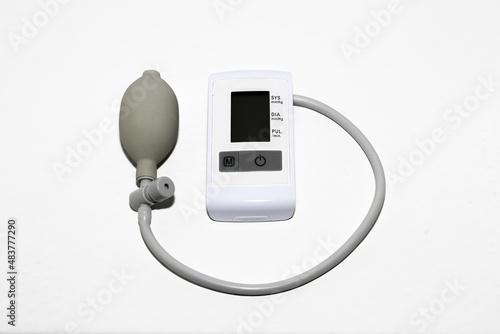 digital blood pressure monitor. isolation on white.