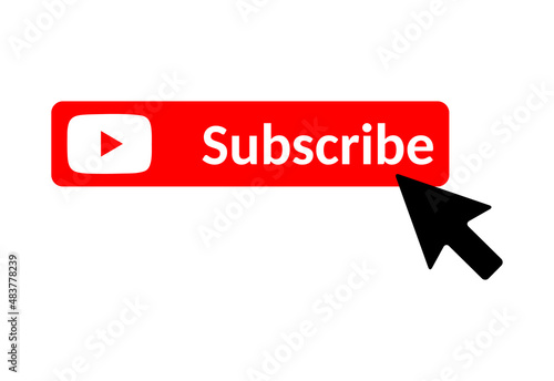 Subscribe web button, social media icon vector illustration, internet website symbol, isolated sign