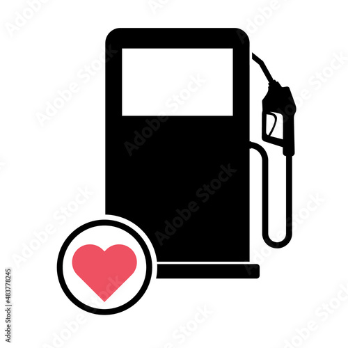 Gas station icon, nozzle isolated logo vector, pump gasoline design, oil power energy symbol