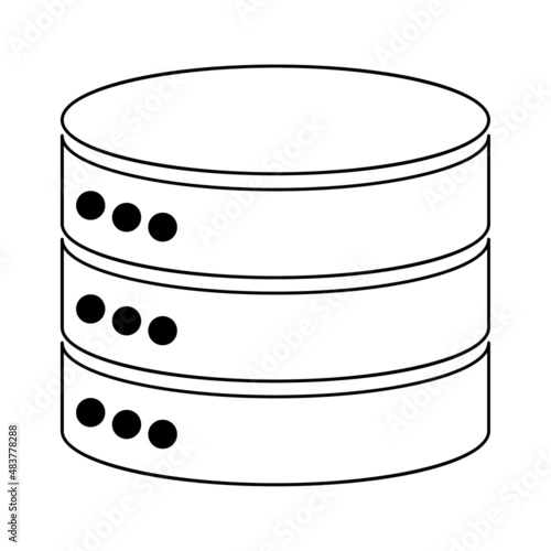 Database storage icon, internet network server cloud data symbol, connection system vector illustration