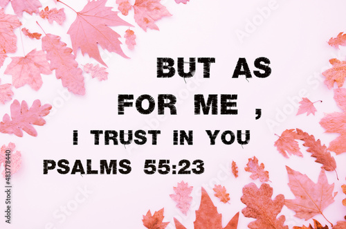 English Bibile Words " But as For Me I trust in you Psalms 55:23"