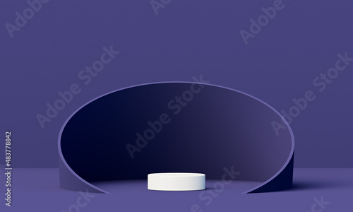 Minimal 3d scene geometric cosmetic podium very peri color background for product presentation illustration. 3D Rendering