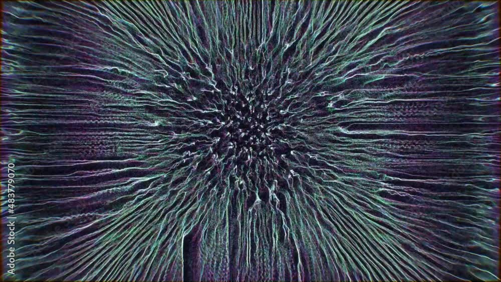 Many thin luminous streams flow down to the center of the black screen, changing the hue of the color. Fantasy waterfall. Many thin luminous streams flow down to the center of the black screen, changing the hue of the color. Fantasy waterfall.